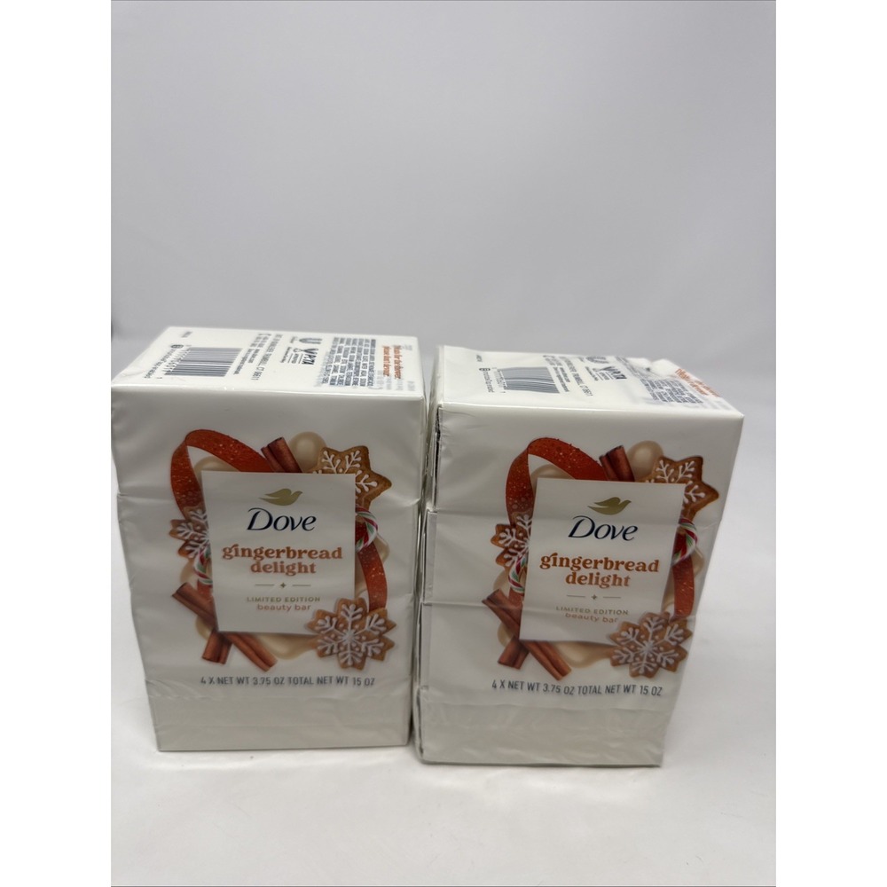 8 Bars Dove Gingerbread Delight Limited Edition Beauty Bar Soap 3.75oz.